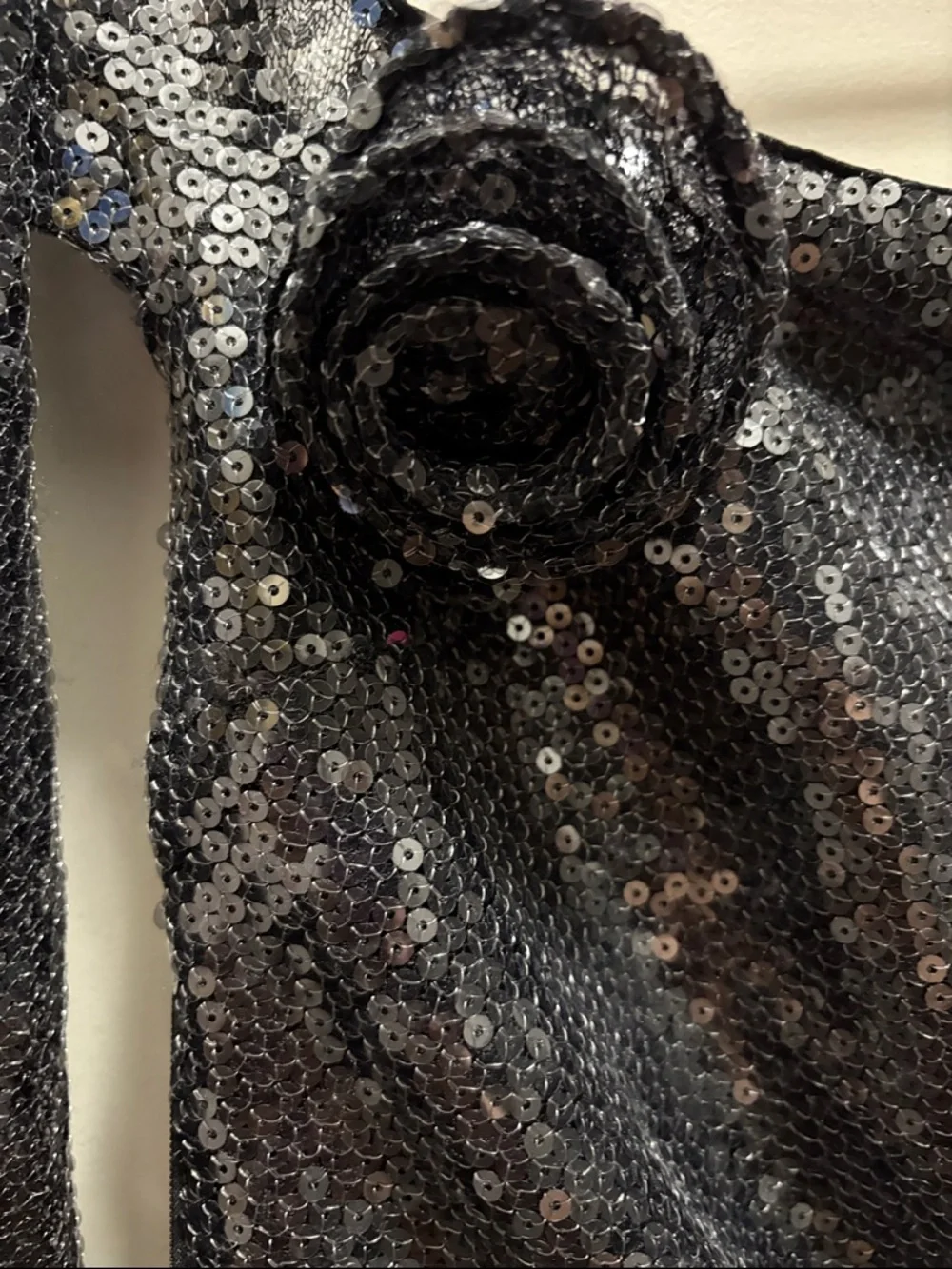 LPA Black Sequin Long-Sleeve Draped Gown - Picture 6 of 12